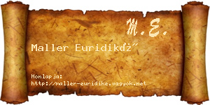 Maller Euridiké névjegykártya
